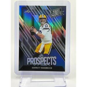 2024 Leaf Heroes & Prospects Garrett Nussmeier Blue Refractor 74/99 SP Chiefs